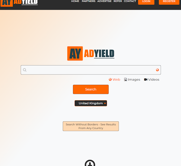 adyield Web サイトのスクリーンショット。