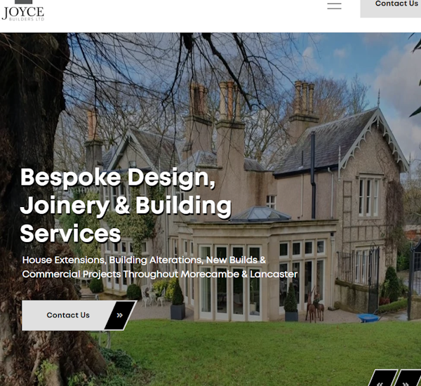 Joyce builders - website voor ontwerp, schrijnwerk en bouwdiensten op maat.