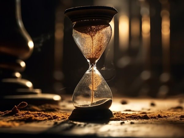 A rapidload hourglass with sand in it.